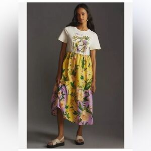 Farm rio Feita De Brasil tiered maxi shirt dress
